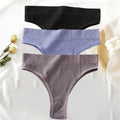 3PCS/Set Women&#39;s Cotton Panties Seamless High Waisted Thongs Comfortable Sexy Female Underpants Panties Briefs Intimates S-XL