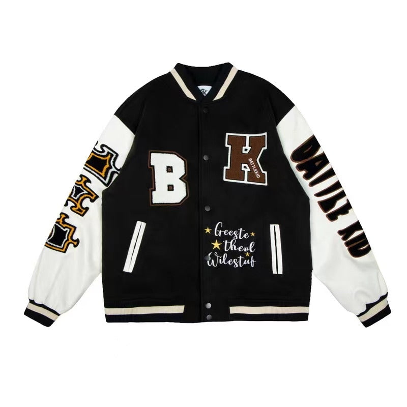 2021 street retro Letter embroidery baseball uniform cotton bomber jacket women winter loose all-match casual thickened jacket
