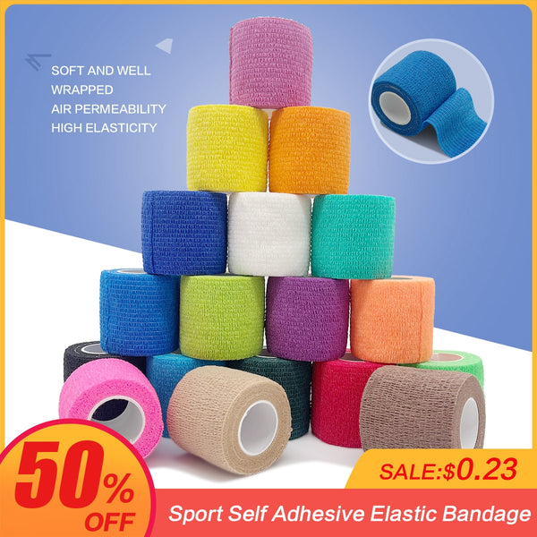 4.8m Colorful Sport Self Adhesive Elastic Bandage Wrap Tape Elastoplast For Knee Support Pads Finger Ankle Palm Shoulder