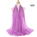 Muslim Bubble Chiffon Hijab Scarf Women Solid Color Soft Long Shawls and Wraps Georgette Head Scarves Ladies Hijabs