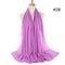 Muslim Bubble Chiffon Hijab Scarf Women Solid Color Soft Long Shawls and Wraps Georgette Head Scarves Ladies Hijabs