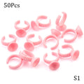 Wholesale 50/100Pcs Disposable Eyelash Glue Fan Cup Rings Holder  Container Tattoo Pigment Eyelash Extension Tools Lash Supplies