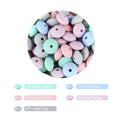 30pcs Silicone Lentil Beads BPA Free Food Grade Rodent DIY Charms Newborn Nursing Accessory Teething Necklace 12mm Abacus Bead