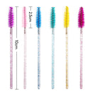 zwellbe Good Quality Disposable 50 Pcs/Pack Crystal Eyelash Makeup Brushes Eyebrow Brush Mascara Wands Eyelash Extension Tool