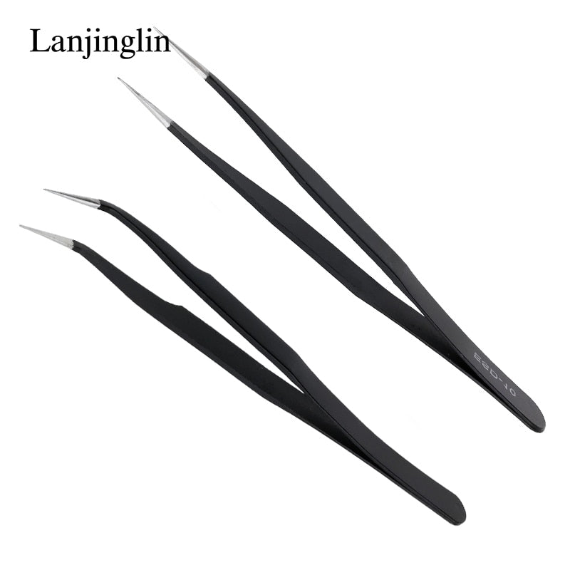 1PC Stainless Steel Straight and Curved Eyelashes Tweezers Eyelash Extension Tweezers Makeup Tools for False Eyelashes