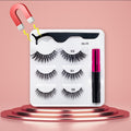 3Pairs Magnetic Lashes 3D Mink Eyelashes Wholesale Fake Eyelashes Magnetic Eyeliner With Tweezer Makeup Set For Beauty Faux Cils