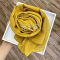 Wome&#39;s Scarves Malaysian Muslim Hijabs Wraps Pearl Chiffon Plain Solid Color Arab Modest Headscarf Rectangle Long Shawl 175x70cm