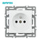 SRAN F6 Series White Crystal Tempered Glass Panel Light switch eu french wall socket usb tv rj45 rj11 Sensor switch Module DIY