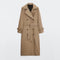 DiYiG WOMAN 2021 autumn new women&#39;s clothing retro casual loose double-breasted fashion overknee trench coat
