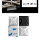 100PCS Cable Tie Bases Mount 3M Glue Wire Removable Self Adhesive Wall Holder Car Fixing Seat Clamps Suction Positioning Sucker