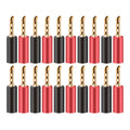 20pcs/10pairs Nakamichi BANANA PLUGS 24K Gold-plated 4MM Banana Connector with Screw Lock For Audio Jack Speaker Plugs Black&amp;Red