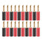 20pcs/10pairs Nakamichi BANANA PLUGS 24K Gold-plated 4MM Banana Connector with Screw Lock For Audio Jack Speaker Plugs Black&amp;Red