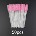 Disposable Eyelash Brush 25/50 Pcs Crystal Eye Brush Diamond Handle Mini Mascara Wands Brush Eyelash Extension Makeup Brush Set