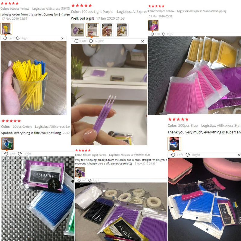 100PCS/Bag Eyelash Brushes Disposable Cotton Swab Micro Individual Eyelashes Microbrush Lash Removing Lash Extension Accessories