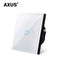 AXUS EU Touch Switch Power Led Panel Wall Light Switches Tempered Black White Crystal Glass 1/2/3 Gang Interruttore AC100-240V
