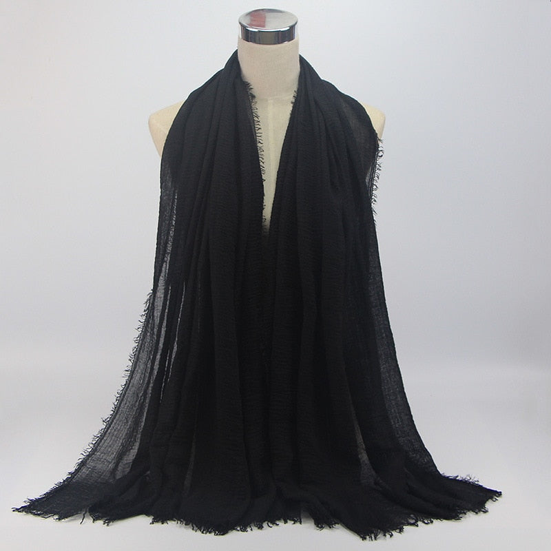 wholesale price 70*180cm women muslim crinkle hijab scarf femme musulman soft cotton headscarf islamic hijab shawls and wraps