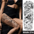 sexy fake tattoo for woman waterproof temporary tattoos large leg thigh body tattoo stickers peony lotus flowers fish dragon