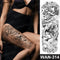 sexy fake tattoo for woman waterproof temporary tattoos large leg thigh body tattoo stickers peony lotus flowers fish dragon
