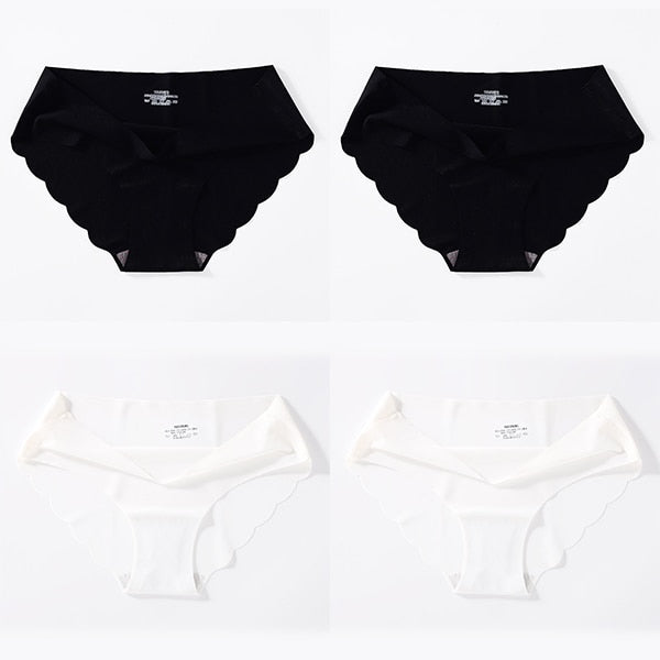 4 PCS/Lot Seamless Panties For Women Plain Panties Slip Silk Female Underwear Soft Thin Light Panti Culotte Femme Underpants