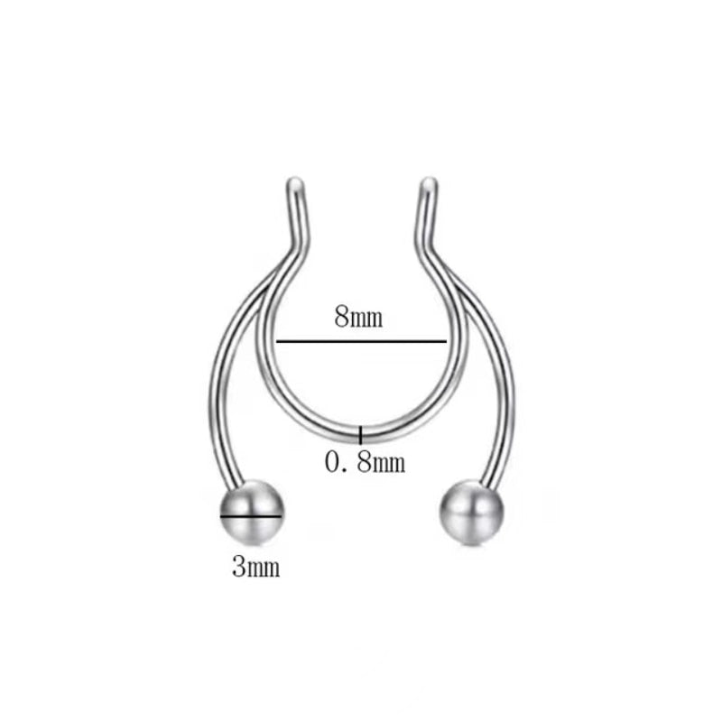 2021 Fake Piercing Nose Ring Alloy Nose Piercing Hoop Septum Rings For Women Fashion Body Jewelry Gifts Magnetic Fake Piercing