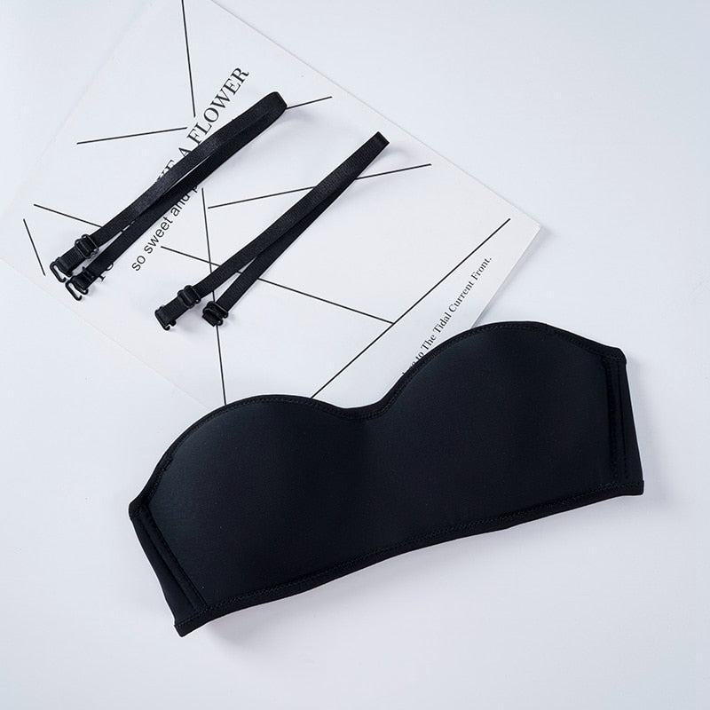 Women Invisible Bra Strapless Bralette 1/2 Cup Women&