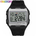 SYNOKE Men&#39;s Square Digital Watch Luminous Multifunctional Big Dial Sports Waterproof Man Watch LED Display Digital Wristwatch