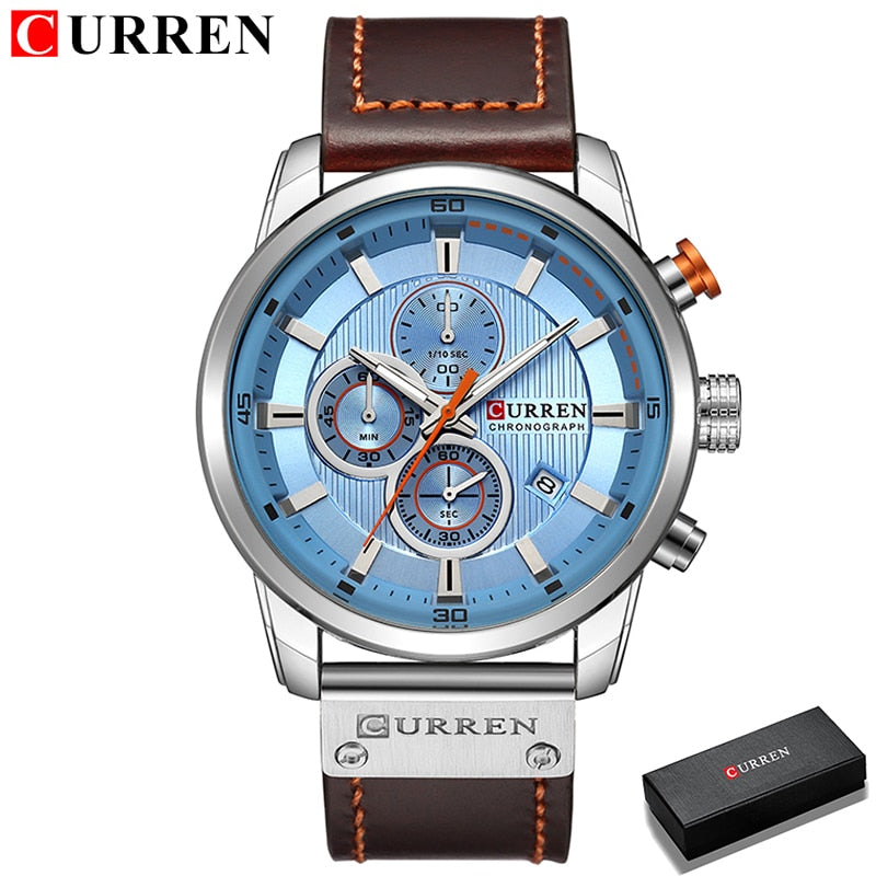CURREN Brand Watch Men Leather Sports Watches Men&
