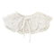Royal Style Cotton Fake Collar Shawl Wrap Hollow Out Floral Lace Ruffled Trim Necklace Pointed Triangle Lapel Blouse