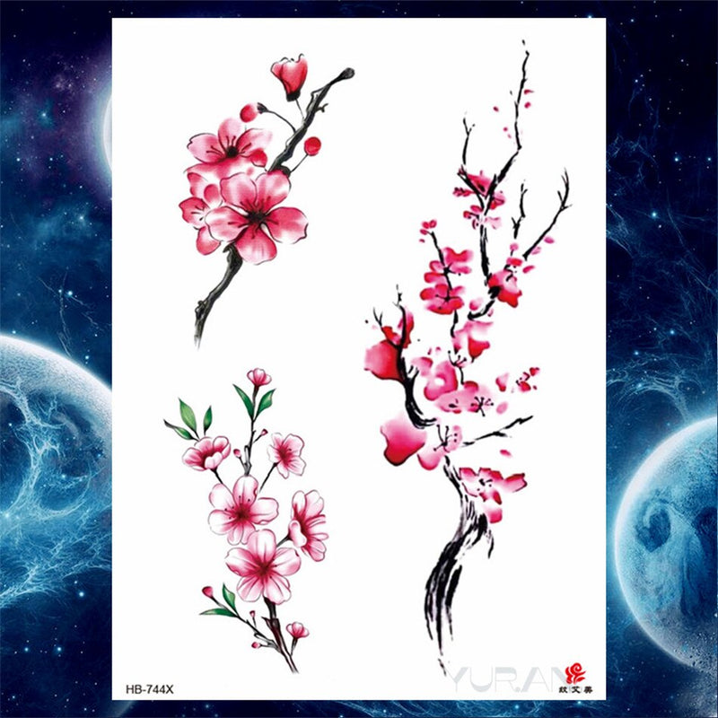 Girls Bracelet Chains Rose Tattoo Stickers Butterfly Body Arm Totem Tattoos Temporary Women Wrist Sexy Black Fake Tatoos