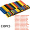 127/164/328/530pcs Heat Shrink Tube Kit Shrinking Assorted Polyolefin Insulation Sleeving Heat Shrink Tubing Wire Cable 2:1