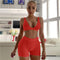 2PCS/Set Sexy Women Sleeveless Strap Bra Bustiers Tank Vest Crop Tops High Waist Shorts Pants Trousers Tracksuit Summer 2021