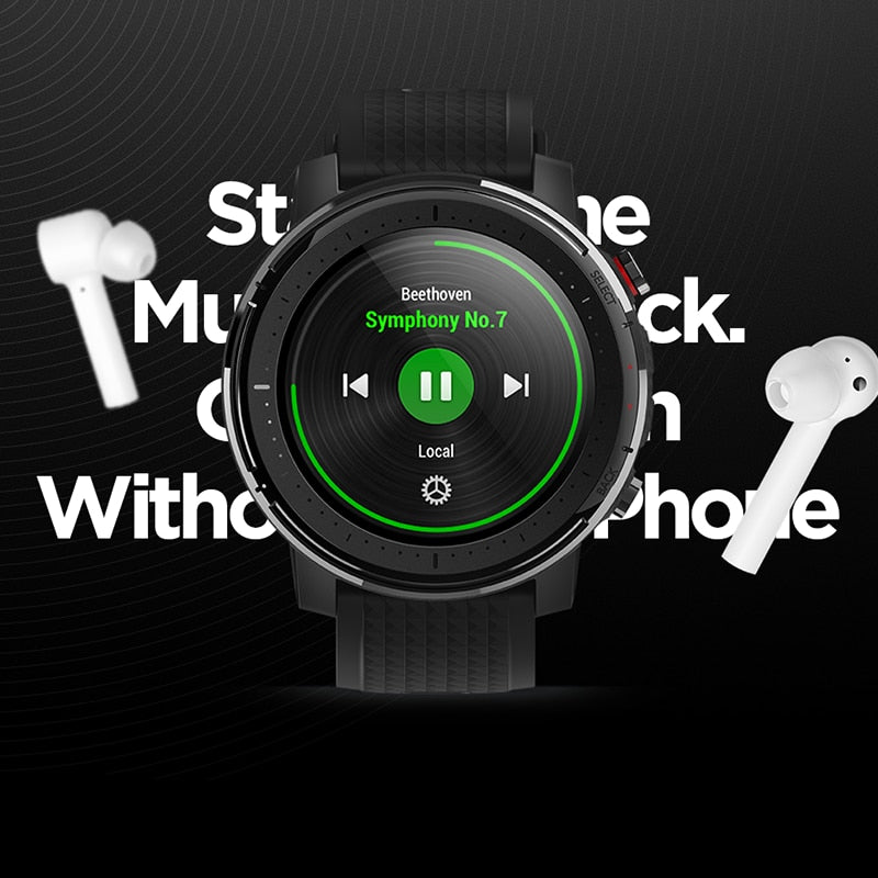 IN Stock Global Version New Amazfit Stratos 3 Smart Watch GPS 5ATM Music Dual Mode 14 Days Smartwatch For Android