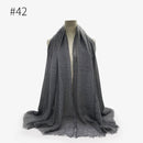 180X95CM Women Classic Muslim Crinkle Hijab Scarf Soft Cotton Head Scarves Turban Shawls Wraps Islamic Headband Femme Musulman
