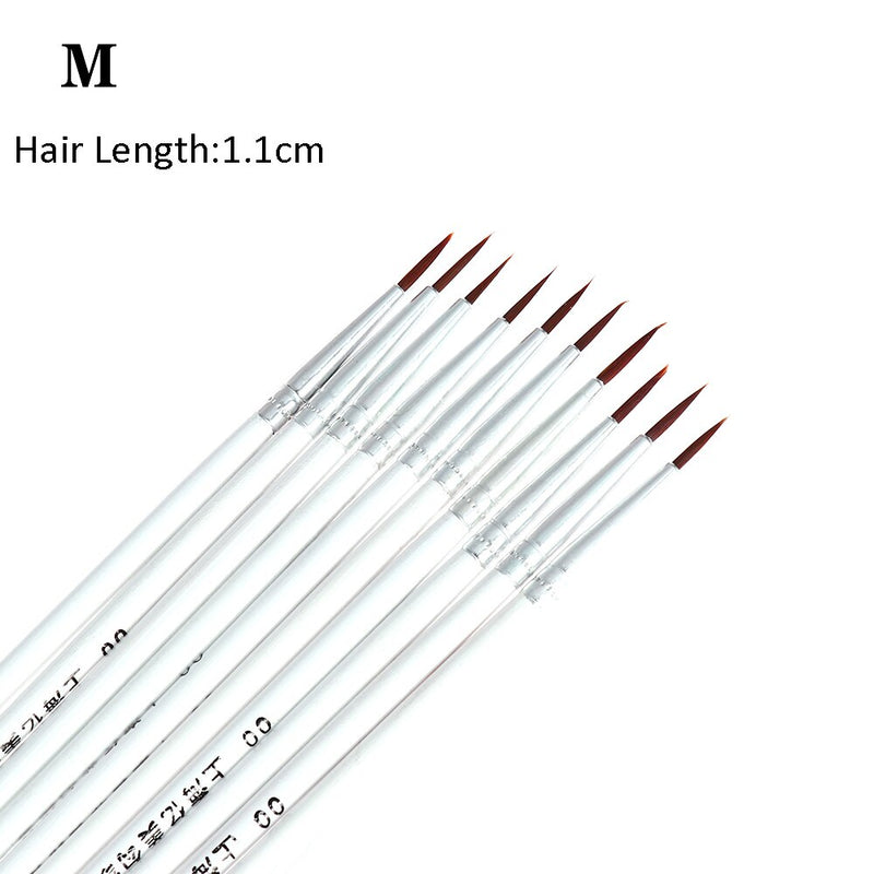 20Pcs Makeup Drawing Pen Nail Art Brush Fine Hand Painted Thin Hook Line Pen Nylon Brush Acrylic Painting Pen Nail Art Supplies