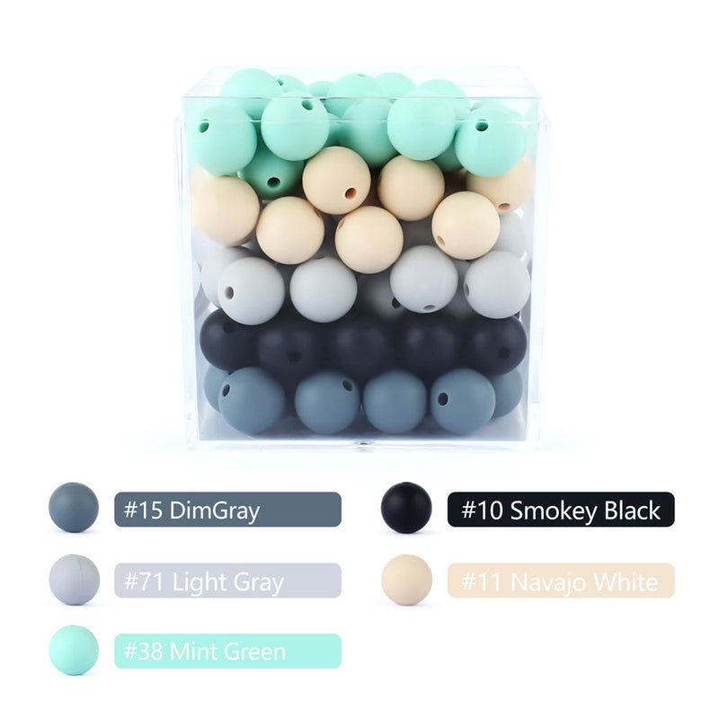 12mm 20pcs Silicone Baby Beads Round Teether Teething Beads DIY Pacifier Chain Necklace Pendant Toys BPA Free Baby Accessories