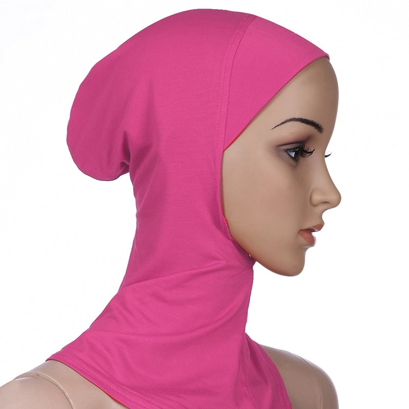 New Fashion Muslim Underscarf Women Veil Hijab Islamic Soft Cotton Solid Color Elastic Comfortable Breathable Casual Turbans