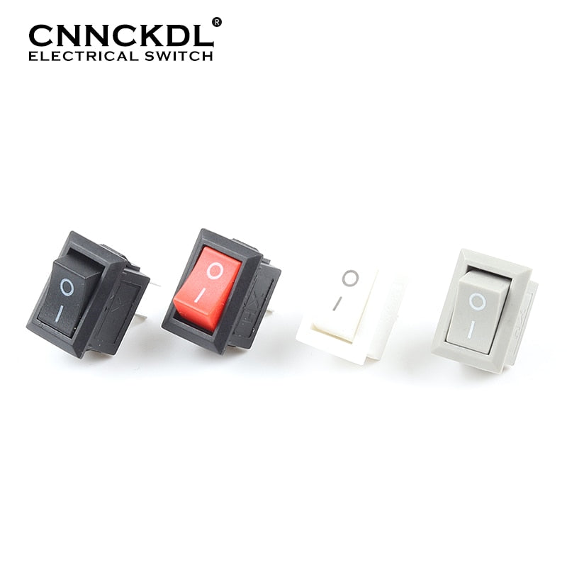 10 Pcs/lot KCD11 2 Pin 10x15mm Mini Push Button Switch SPST 3A 250V AC Snap-in On/Off Boat Rocker Switch 1Black Red White Gray