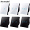Szaoju EU Touch Switch Power Led Panel Wall Lamp Light Sensor Switches AC100-240V Tempered Crystal Glass 1/2/3 Gang Interruttore