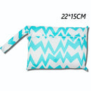 Baby Diaper Bag Cartoon Print Waterproof Wet Dry Nappy Zipper Handbag Stroller Carry Pack Travel Outdoor Wet Diaper Storage Bags
