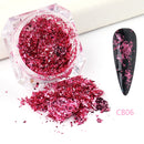 Crystal Fire Opal Flakes Nail Sequins Purple Holographic Glitter DIY Chrome Powder for Spring Nails Manicure Paillettes GL1857