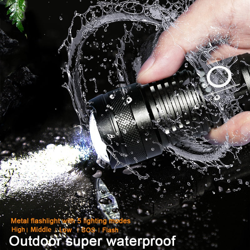 Drop Shipping xhp50.3most powerful flashlight 5 Modes usb Zoom led torch xhp50 18650 or 26650 battery Best Camping, Outdoor