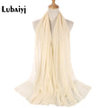 Muslim 2021 New Chiffon Hijab Scarf Women Solid Color Soft Long Shawls and Wraps Islamic Head Scarves Fashion turbante mujer