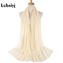 Muslim 2021 New Chiffon Hijab Scarf Women Solid Color Soft Long Shawls and Wraps Islamic Head Scarves Fashion turbante mujer