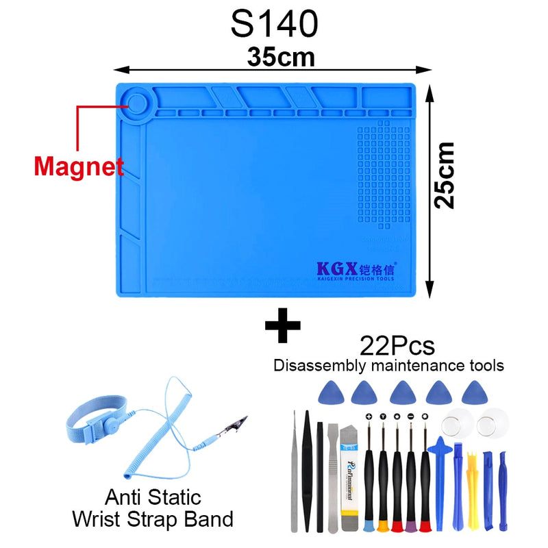 Soldering Mat ESD Antistatic Heat Resistant Insulation Work Mat Soldering Station Kit Silicone Repair Pad Maintenance Platform