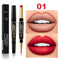2 IN 1  Lip Liner Waterproof Matte Lipstick Pencil Contour Tint Sexy Red Matte Long Lasting Moisturizer Lipliner Cosmetics TSLM1