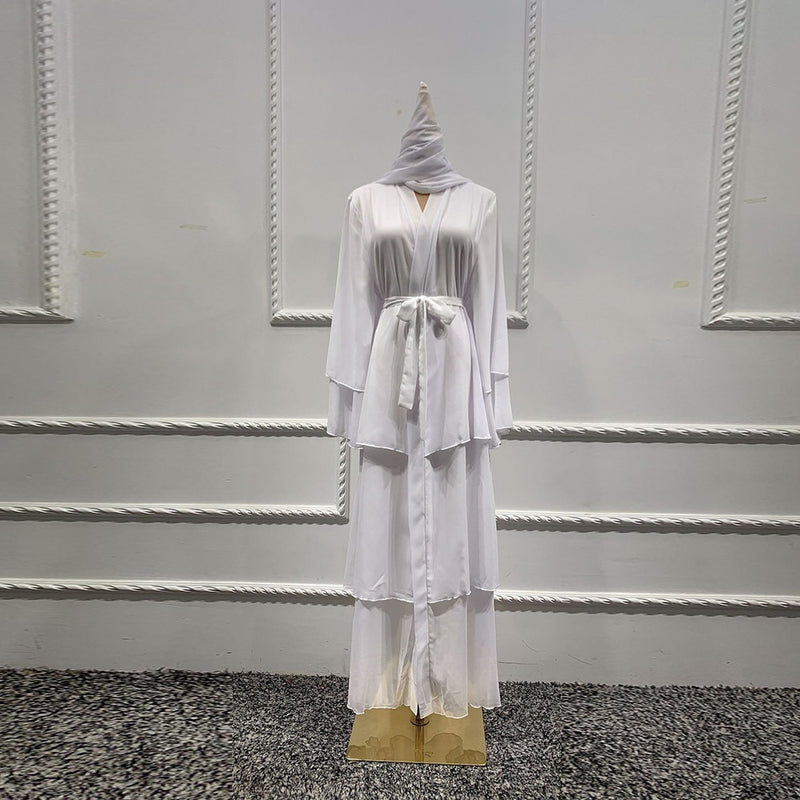 Ramadan Eid Mubarak Chiffon Open Abaya Kimono Dubai Turkey Islam Kaftan Muslim Dress Clothes Abayas For Women Robe Femme Caftan