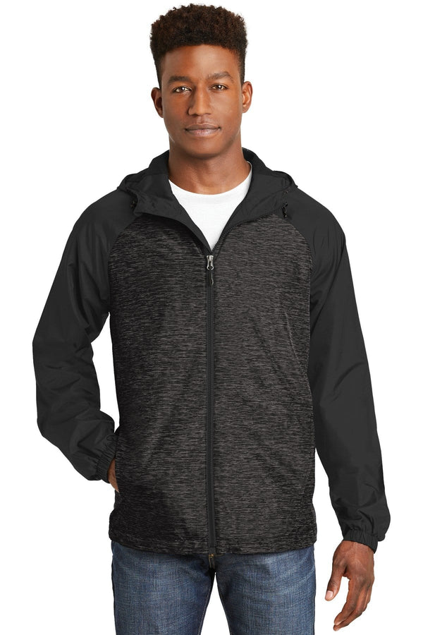 Sport-Tek Heather Hooded Windbreaker Jacket JST40