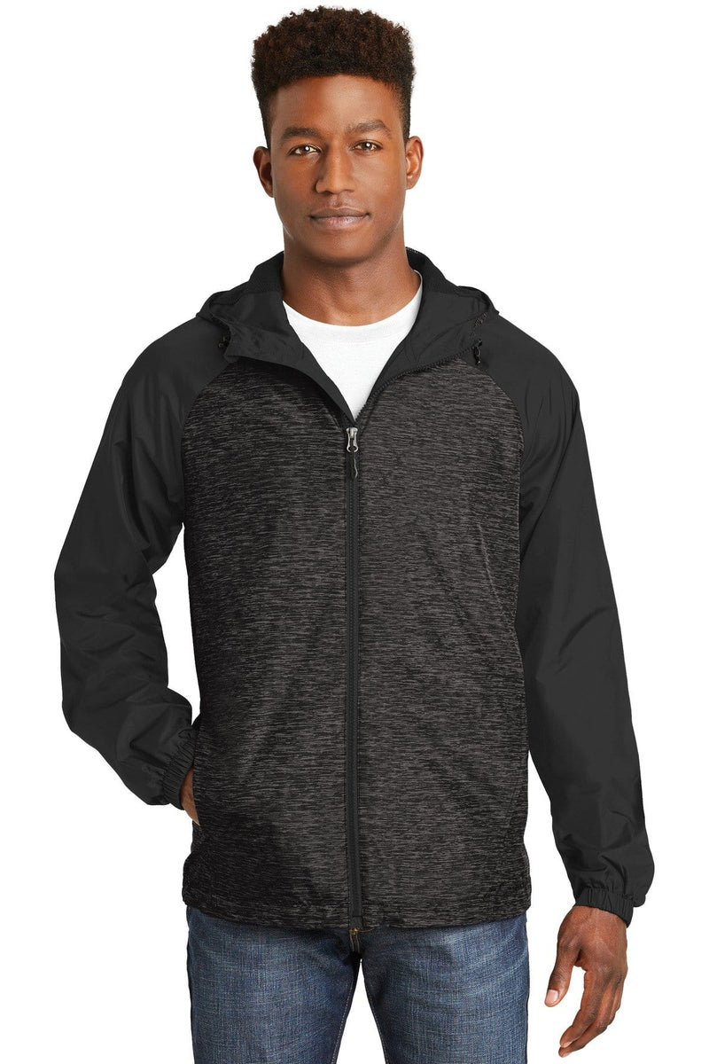 Sport-Tek Heather Hooded Windbreaker Jacket JST40