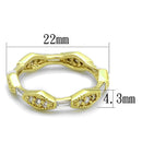 Gold Band Ring LO3552 Gold Brass Ring with AAA Grade CZ