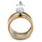 Rose Gold Wedding Rings LO3554 Two-Tone Rose Gold Stainless Steel Ring